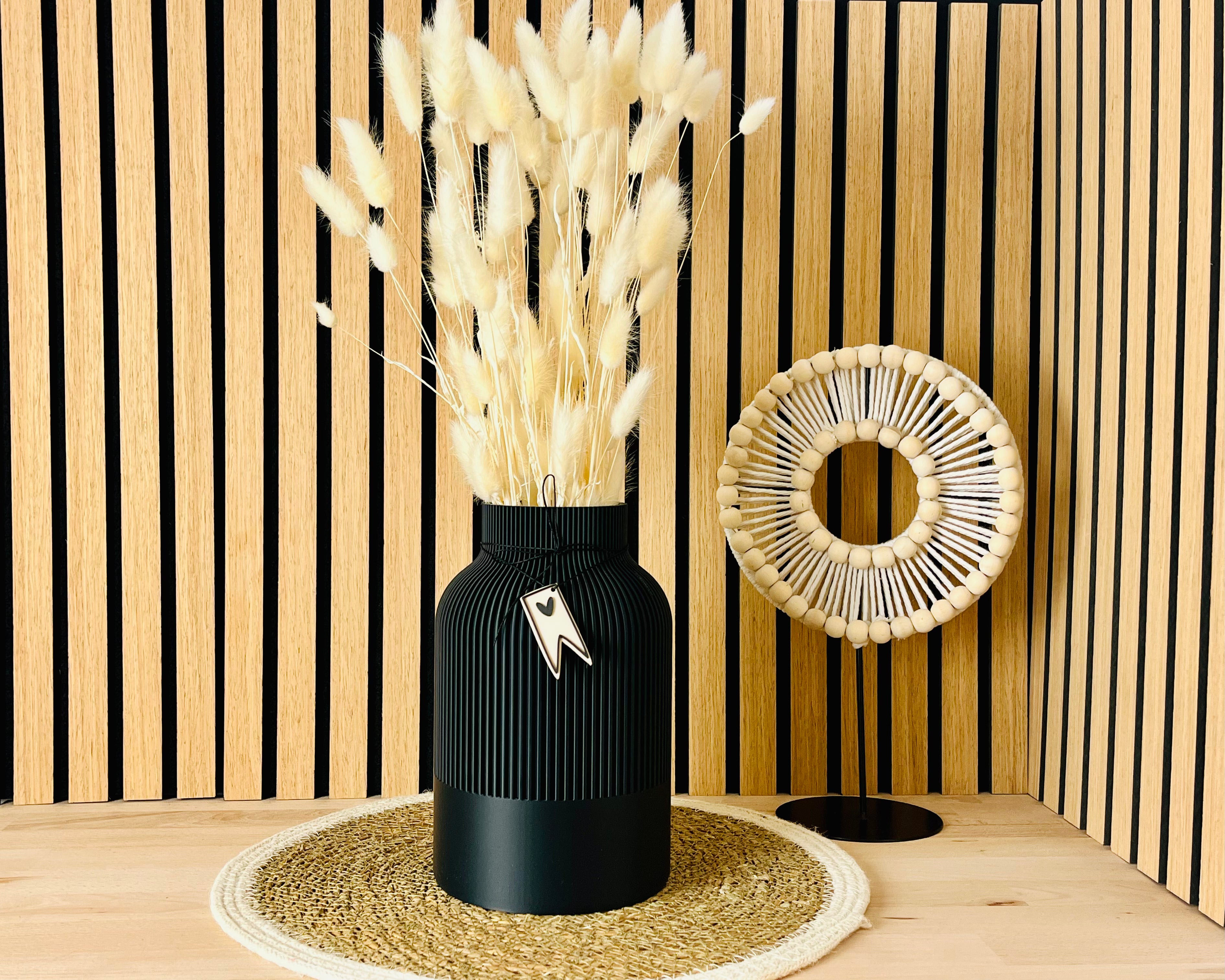 Vase - gerippt - groß
