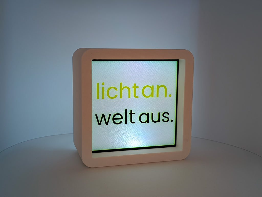 moodplate - licht an. welt aus.